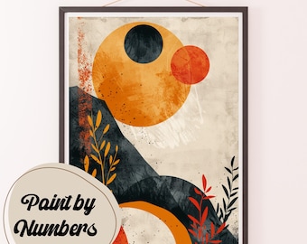 Solar Harmony verf op nummer kit: abstract doe-het-zelfschilderij