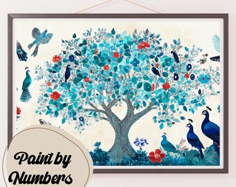 Peacock Garden Paint by Numbers Kit: DIY Home Wall Art