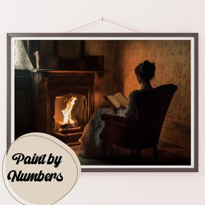 Paint by Numbers Kit for Adults: Fireside Tranquility, DIY Painting, Painting Art for Decor, Gift Ideas, Homemade Wall Art Decor