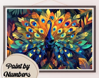 Majestic Peacock Paint by Numbers Kit: DIY Home Decor