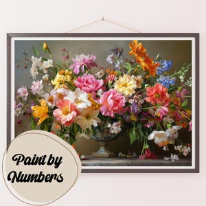 Paint by Numbers Kit for Adults: Blooming Elegance, DIY Painting, Painting Art for Decor, Gift Ideas, Home Wall Art Decor