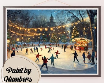 Festive Ice Rink Paint by Numbers Kit: Christmas Home Decor