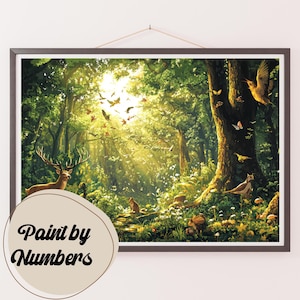 Paint by Numbers Kit for Adults: Enchanted Forest, DIY Painting, Painting Art for Decor, Gift Ideas, Home Wall Art Decor