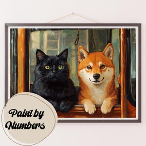Kit de pintura por números para adultos: compañeros de viaje, pintura DIY, arte de pintura para decoración, ideas de regalo, decoración de pared hecha en casa