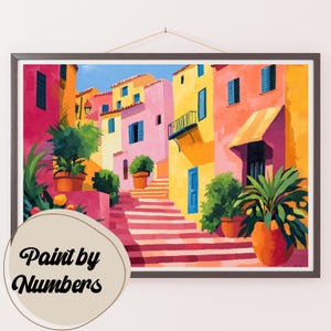 Kit de pintura por números: amanecer en el Mediterráneo, pintura DIY, kit acrílico para adultos, ideas de regalo, kits de bricolaje para adultos, decoración artística hecha a mano