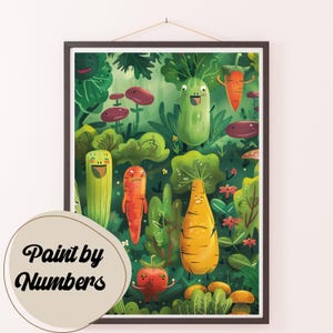 Kit de pintura por números para adultos: Huerto feliz, pintura DIY, kit acrílico para adultos, ideas de regalo, kits de bricolaje para adultos, decoración artística hecha a mano