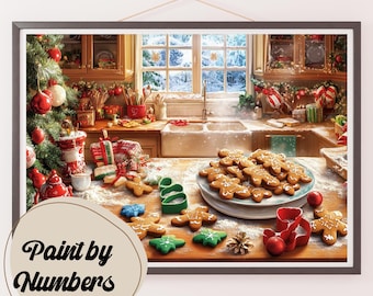 Holiday Baking Paint by Numbers Kit: Christmas Gingerbread Scene