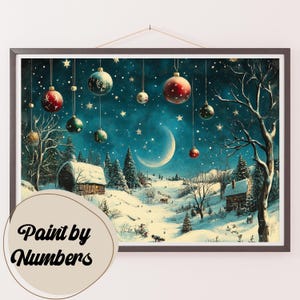 Paint by Numbers Kit for Adults: Winter&#39;s Night, DIY Painting, Painting Art for Decor, Gift Ideas, Home Wall Art Decor
