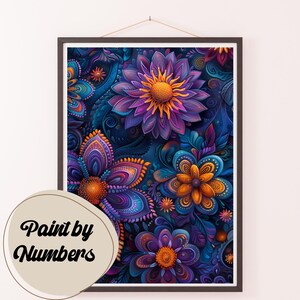 Paint by Numbers Kit for Adults: Vibrant Garden Blossoms, DIY Painting, Painting Art for Wall Decor, Gift Ideas, Homemade Wall Art Decor