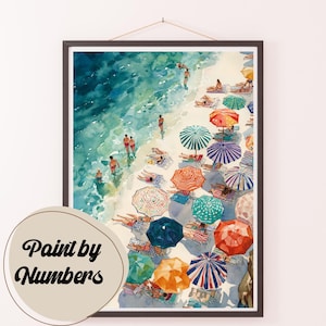 Coastal Beach Paint by Numbers Kit: DIY Acrylic Painting for Adults