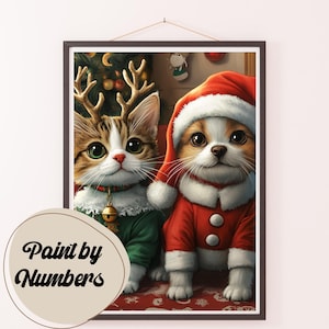 Paint by Numbers Kit for Adults: Christmas Companions, DIY Painting, Painting Art for Decor, Gift Ideas, Home Wall Art Decor