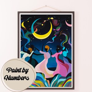 Paint by Numbers Kit for Adults: Moonlit Dance, DIY Painting, Painting Art for Decor, Gift Ideas, Homemade Wall Art Decor