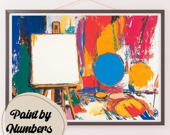 Kit verf op nummer abstracte studio: doe-het-zelf muurdecoratie