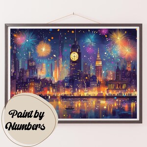 Paint by Numbers Kit for Adults: Skyline Celebration, DIY Painting, Painting Art for Decor, Gift Ideas, Home Wall Art Decor