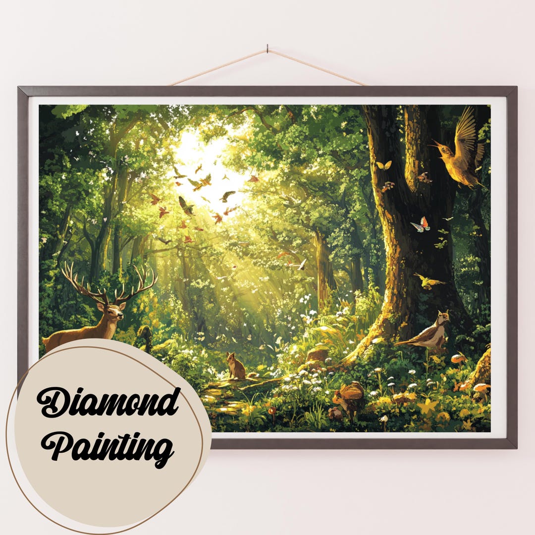 Enchanted Forest Diamond Painting Kit: Relaxing Gem Art Décor - Etsy