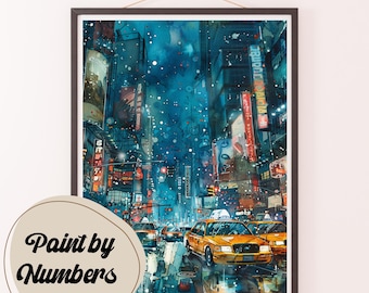 Kit stadslichten verf op nummer: doe-het-zelf acrylschilderij voor volwassenen