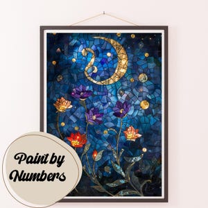 Paint by Numbers Kit for Adults: Moonlit Garden, DIY Painting, Painting Art for Wall Decor, Gift Ideas, Homemade Wall Art Decor