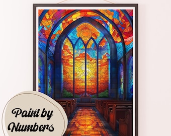 Stained Glass Paint by Numbers Kit: Cathedral DIY Acrylic Painting