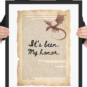 Printed Poster Fourth Wing - Liam&#39;s Last words Ch.36 Quote, Fantasy Book quote ft Chapter text Fourth Wing Wall Art | It’s Been My Honor