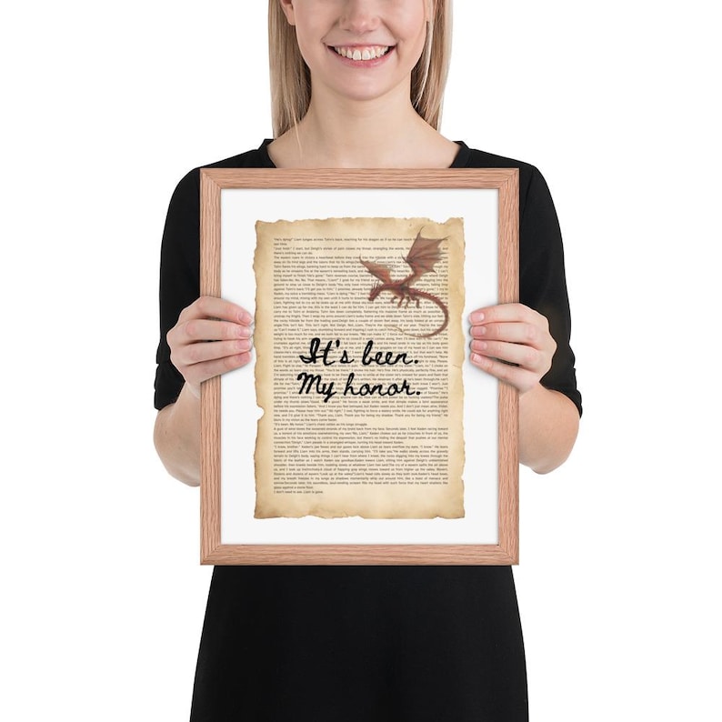 Printed Poster Fourth Wing - Liam's Last words Ch.36 Quote, Fantasy Book quote ft Chapter text Fourth Wing Wall Art | It’s Been My Honor