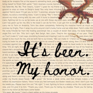 Poster Fourth Wing - Liam&#39;s Last words Ch.36 Quote, Fantasy Book quote ft Chapter text Fourth Wing Digital Wall Art | It’s Been My Honor