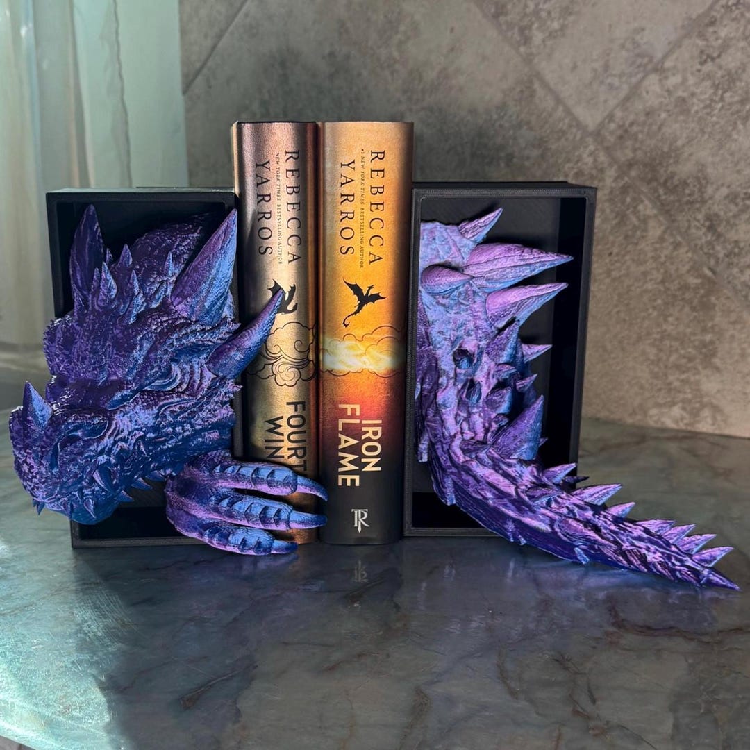 Dragon Bookend Set: 3D Printed Bookshelf Decor - Etsy