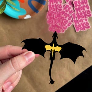 Tairn Andarna Drachen Aufkleber | Vierter Flügel Vinyl Aufkleber | Fantasy Bookish Aufkleber | Wasserdichter Drachenreiter-Aufkleber | Kindle & Laptop Aufkleber