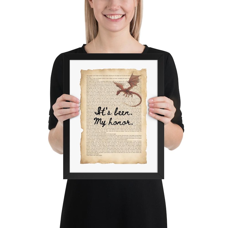Printed Poster Fourth Wing - Liam's Last words Ch.36 Quote, Fantasy Book quote ft Chapter text Fourth Wing Wall Art | It’s Been My Honor