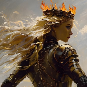 Aelin digital art, You Do Not Yield Aelin Galathynius Artwork - Licensed Throne of Glass Art by M - Bookish Holiday Gift for Fantasy Fans