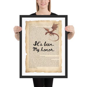 Printed Poster Fourth Wing - Liam's Last words Ch.36 Quote, Fantasy Book quote ft Chapter text Fourth Wing Wall Art | It’s Been My Honor