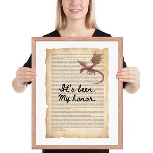 Printed Poster Fourth Wing - Liam's Last words Ch.36 Quote, Fantasy Book quote ft Chapter text Fourth Wing Wall Art | It’s Been My Honor
