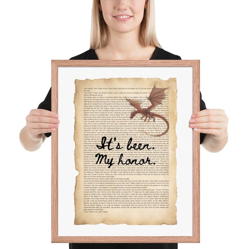 Printed Poster Fourth Wing - Liam's Last words Ch.36 Quote, Fantasy Book quote ft Chapter text Fourth Wing Wall Art | It’s Been My Honor