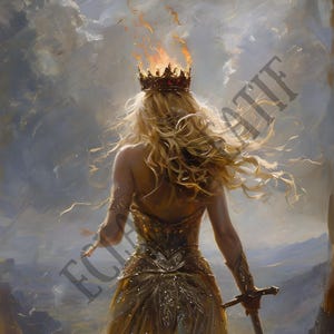Aelin digital art You Do Not Yield- Aelin Artwork Print - Licensed Throne of Glass Inspired Art by M - Bookish Holiday Gift for Fantasy Fans
