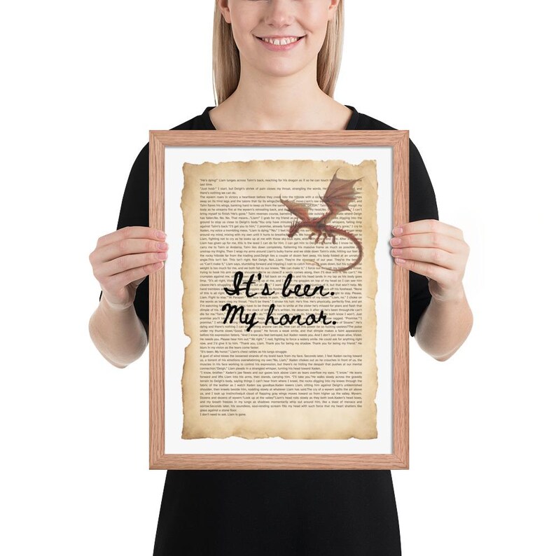 Printed Poster Fourth Wing - Liam's Last words Ch.36 Quote, Fantasy Book quote ft Chapter text Fourth Wing Wall Art | It’s Been My Honor