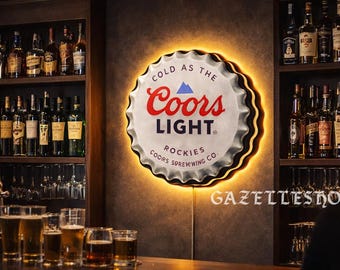 Custom Beer Bottle Cap Lightbox Sign,3D Printed side-lit Bar Sign,Pub Decor, Man Cave Sign, Gift for Him
