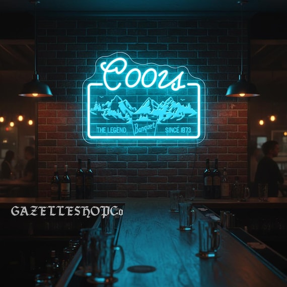 Coors Banquet Neon Sign, Coors Banquet Wall Decor, Beer Decor for