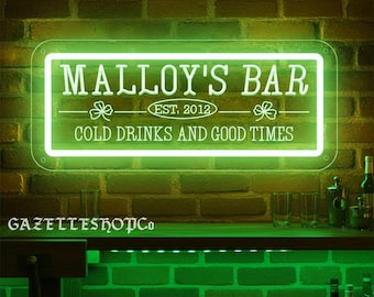 Saint Patrick's Day Shamrock Customed Bar Neon Sign, Home Bar Decor, Man Cave Decor,Irish Decor, St. Patrick's Day Sign, Gift for him