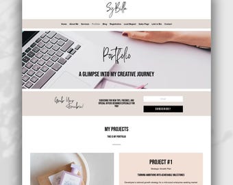 Sybilla Divi WordPress Portfolio Page Template for Coaches & Creatives (Canva Assets Included)