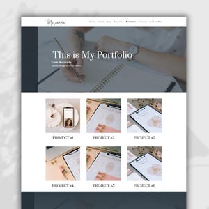 Può includere: Un portfolio di sito web che mostra sei progetti diversi. I progetti sono visualizzati in un layout a griglia con sfondo bianco e testo nero. Ogni progetto è rappresentato da un'immagine quadrata con un titolo sottostante. I titoli sono "Progetto #1", "Progetto #2", "Progetto #3", "Progetto #4", "Progetto #5" e "Progetto #6".