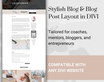 Divi WordPress Blog & Single Post Template – Sybilla Website Layout Pack (Canva Assets Included)