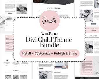 Divi Child Theme for WordPress – Sarolta Blog Template for Coaches & Bloggers (Canva Assets Included)
