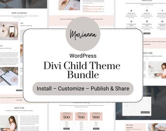 Divi Child Theme for WordPress – Marianna Blog Template for Coaches & Bloggers (Canva Assets Included)
