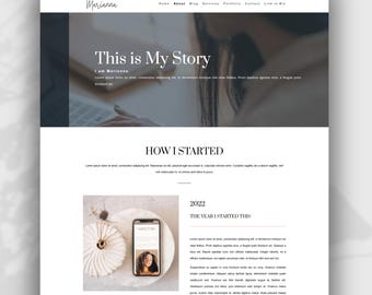 Divi WordPress About Page Template for Coaches (Canva Assets Included)