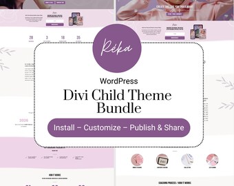 Divi WordPress Child Theme | Réka Mindset Coach | Conversion-Focused Website Template (Canva Assets Included)