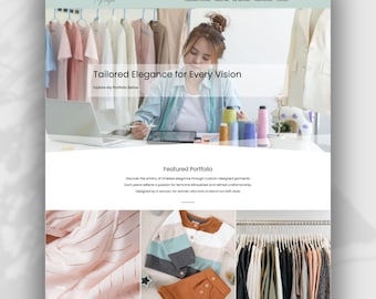 Divi WordPress Fashion Designer Portfolio Page Template (Canva Assets Included)