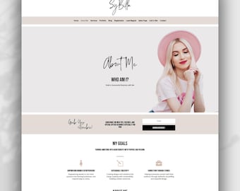 Sybilla Divi WordPress About Page Template (Canva Assets Included)
