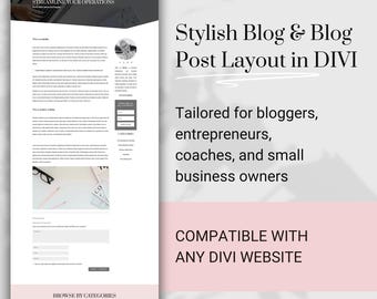 Divi WordPress Blog & Single Post Template – Sarolta Website Layout Pack (Canva Assets Included)