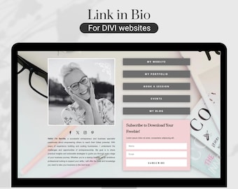 Divi WordPress Link in Bio Template – Sarolta Linktree Divi Layout (Canva Assets Included)