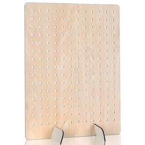 Wooden Pegboard Display Necklace Holder Stand Retail Display Rack - Easy to Use & Install - Natural Rustic Looking to Display Your Crafts