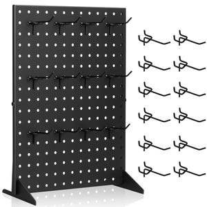 Pegboard Display Stand With 12 Peg Hooks for Retail Craft Shows & Fairs - Metal Merchandise Display Rack for Selling Accessories and Jewelry